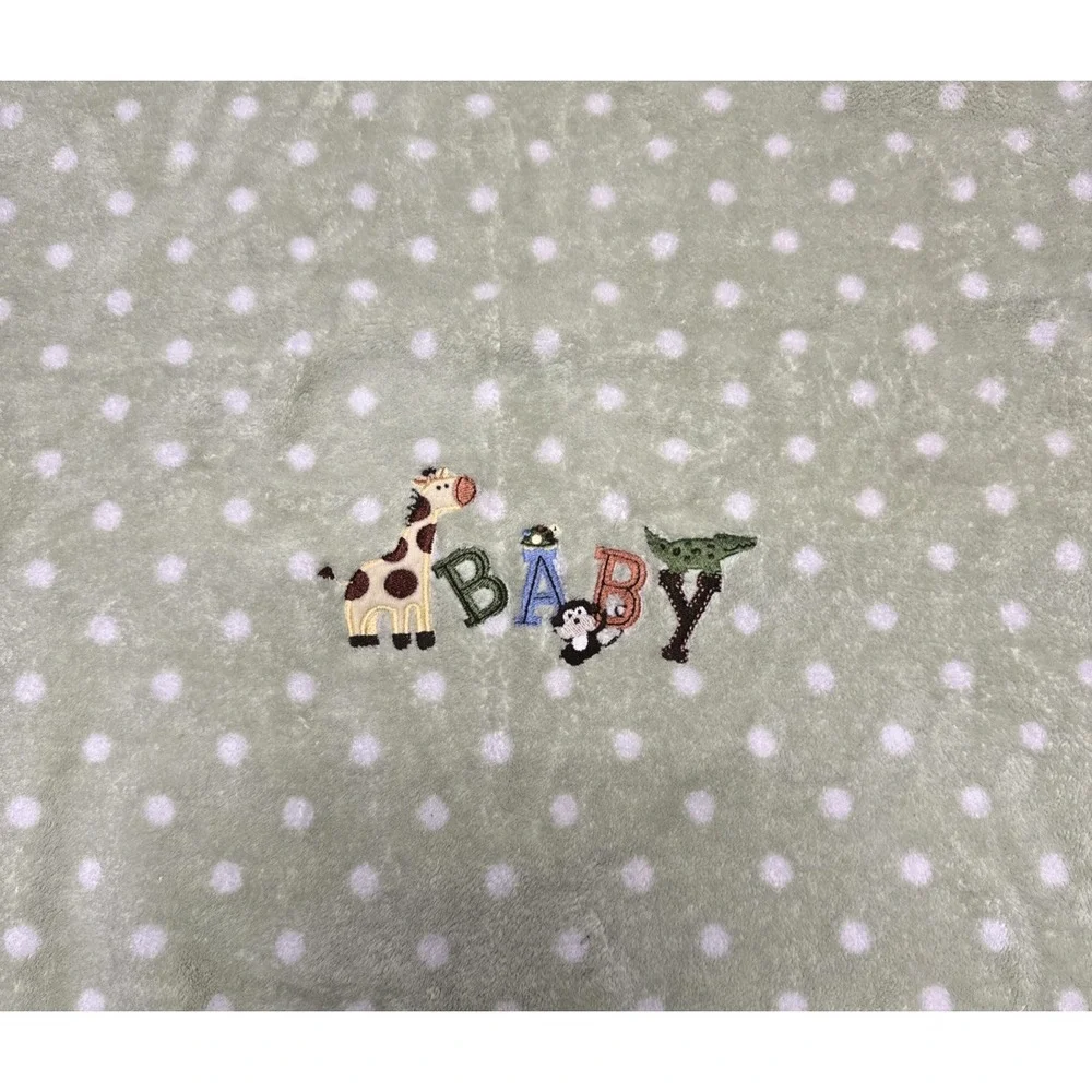 Garanimals Green White Polka Dots GIRAFFE Baby Blanket Bird Plush